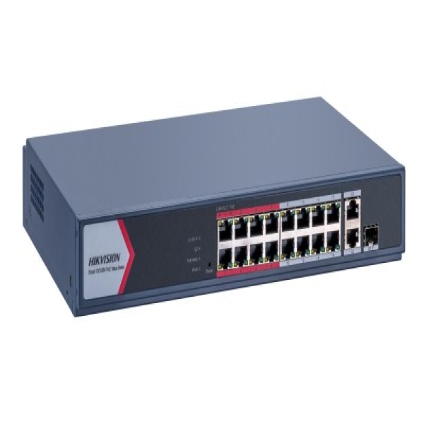 Switch mạng thông minh 16 cổng PoE DS-3E1318P-EI