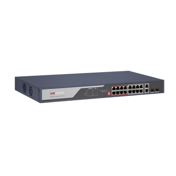 Switch PoE Không Quản Lý Hikvision DS-3E0318P-E(C) – 18 Cổng, 16 Cổng PoE, 2 Cổng Gigabit Combo