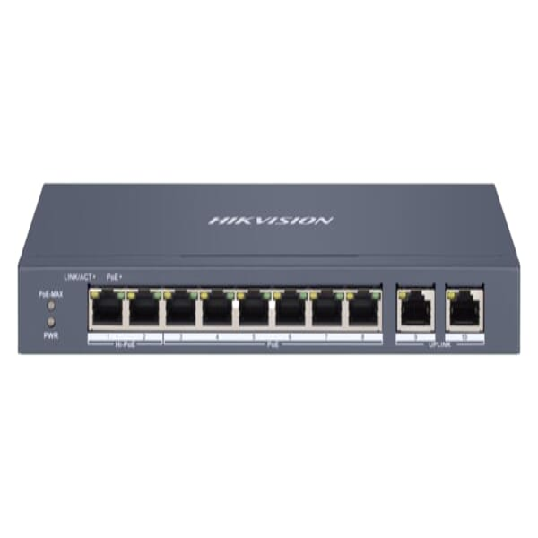 Switch mạng thông minh 8 cổng PoE Hikvision DS-3E1310HP-EI